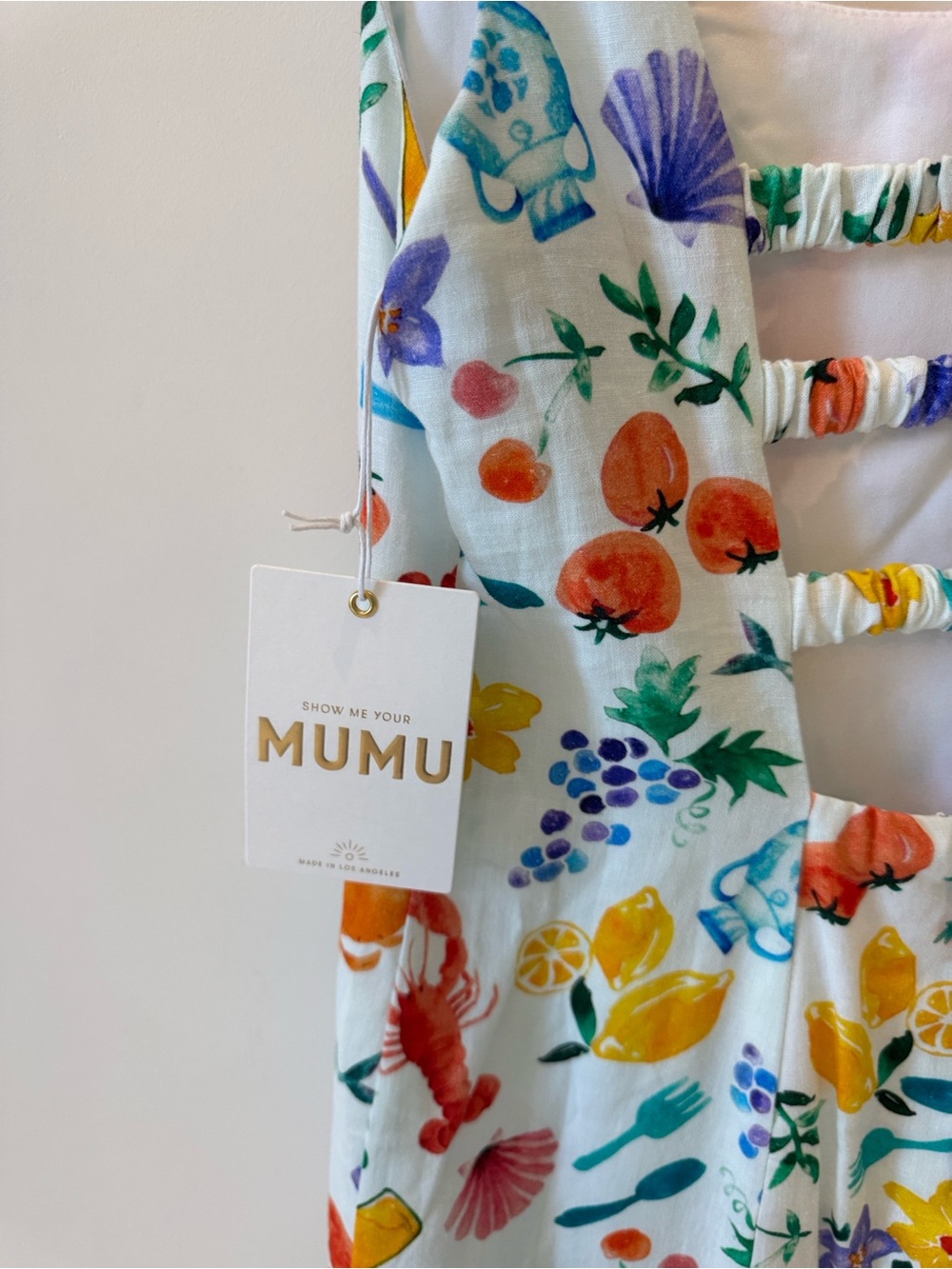 NWT Show Me Your MuMu White Mini Dress with Multicolor Summer Print - Picture 4 of 6